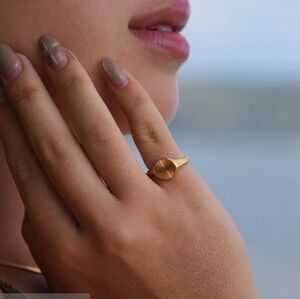 NWOT Louise Carter Sunburst 18k Gold Plated Ring Size 8.5